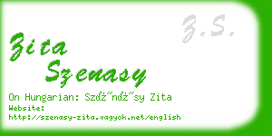 zita szenasy business card